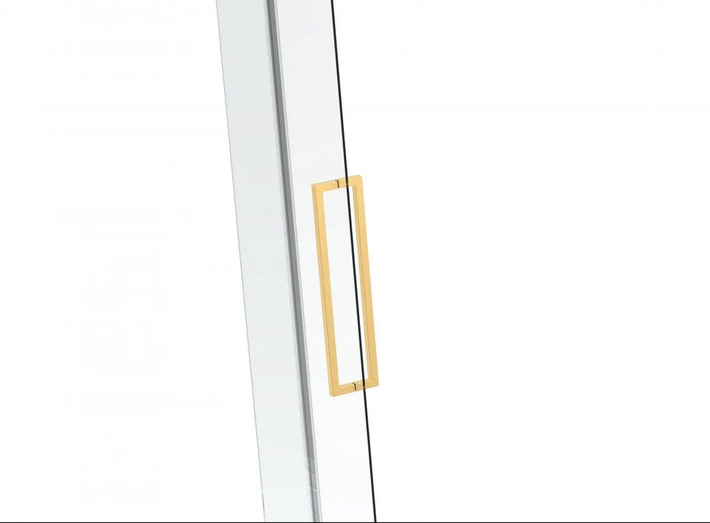 Van Rijn ST08 hoekcabine met draaideur helder glas 130x80cm messing