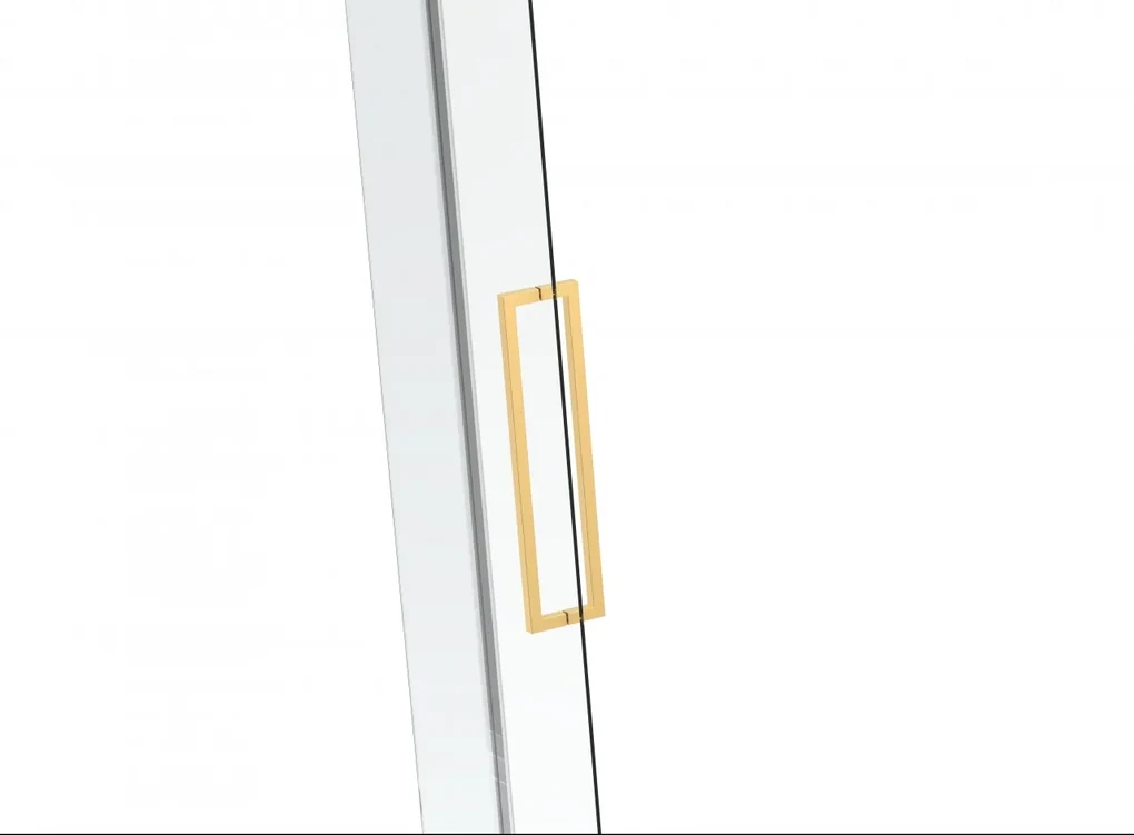 Van Rijn ST08 hoekcabine met draaideur helder glas 140x120cm messing