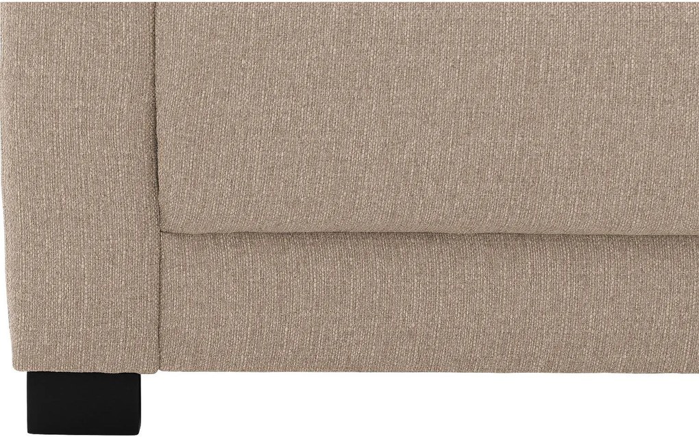 Goossens Bank My Style bruin, stof, 2,5-zits, stijlvol landelijk met chaise longue rechts