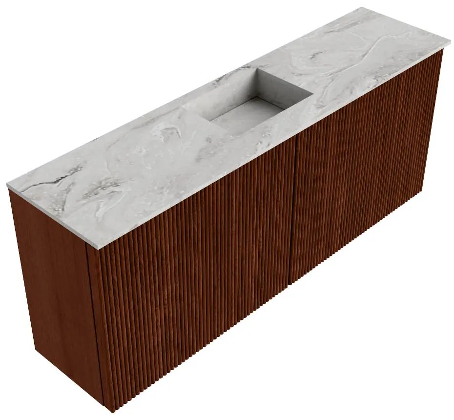 Mondiaz Joya DLux 100cm toiletmeubel ruby met wastafel faye midden 1 kraangat glace