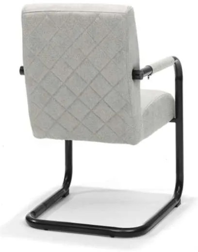 Eetkamerstoel - Monaco - stof Maya lederlook lichtgrijs