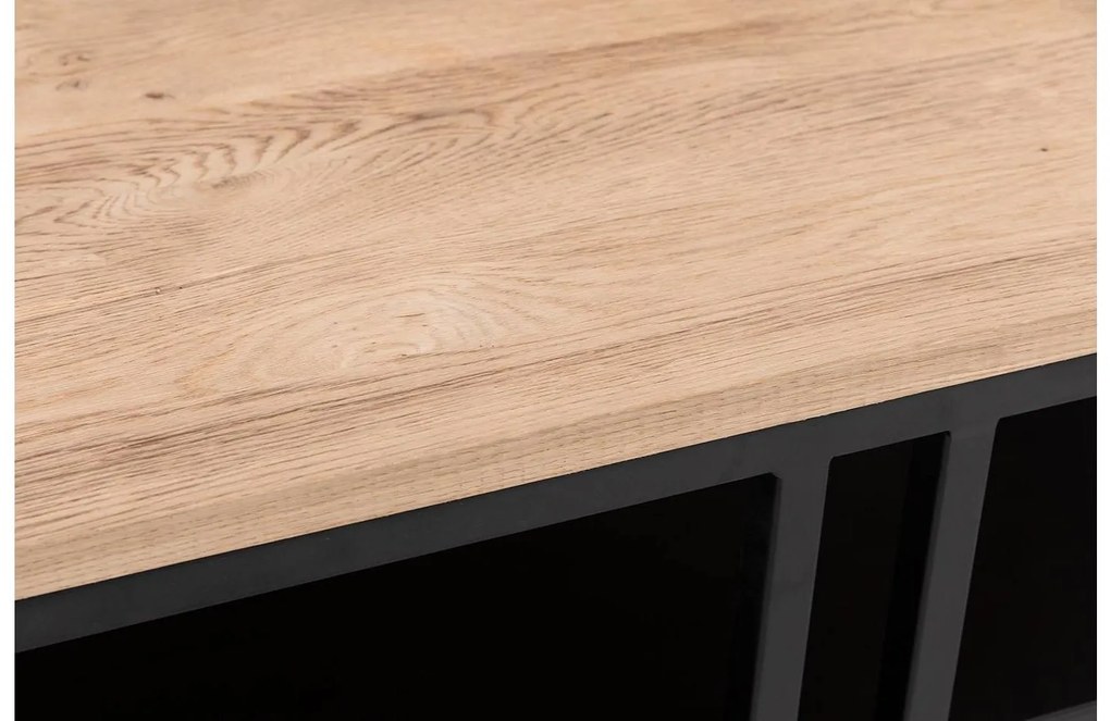 Goossens Salontafel Mamilo vierkant, hout eiken onbewerkt, elegant chic, 80 x 35 x 80 cm