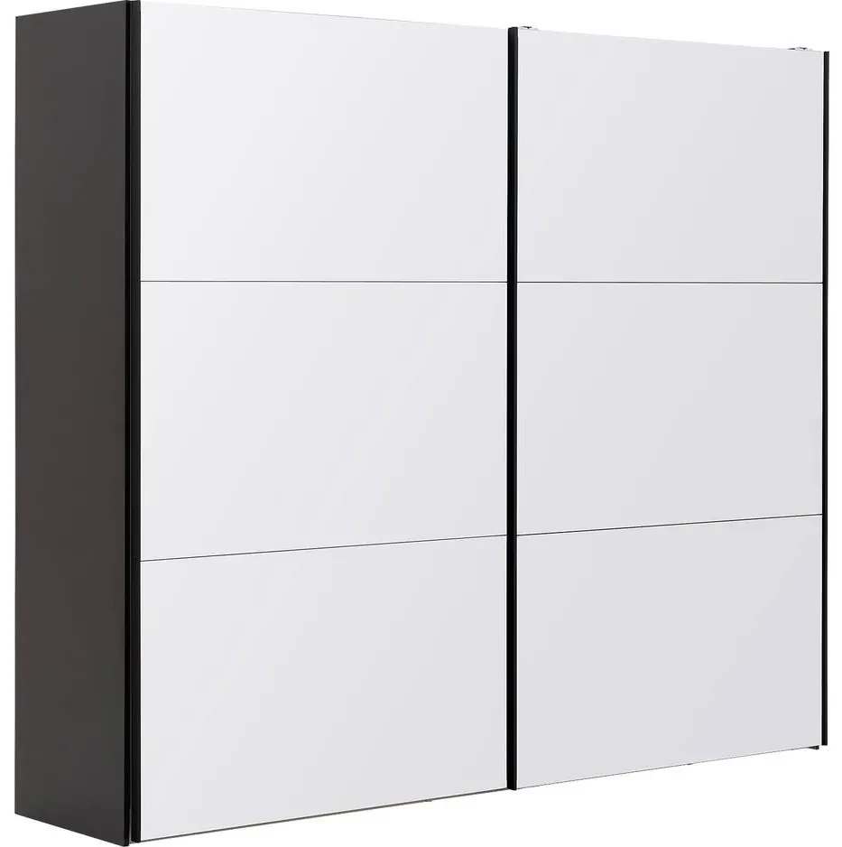 Goossens Kledingkast Easy Storage Sdk, 253 cm breed, 220 cm hoog, 2x 3 paneel glas schuifdeuren