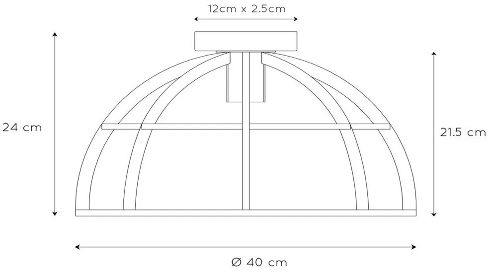 Lucide Dikra plafondlamp 40cm 1x E27 zwart