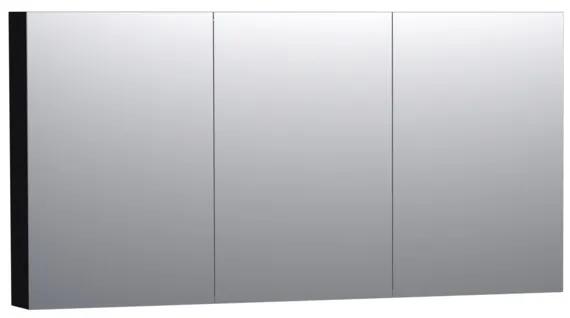 Saniclass Dual spiegelkast 140x70x15 2 deuren mat zwart 7185