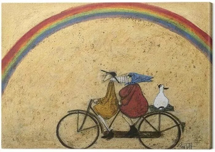 Print op canvas Sam Toft - Somewhere under a Rainbow, (50 x 40 cm)