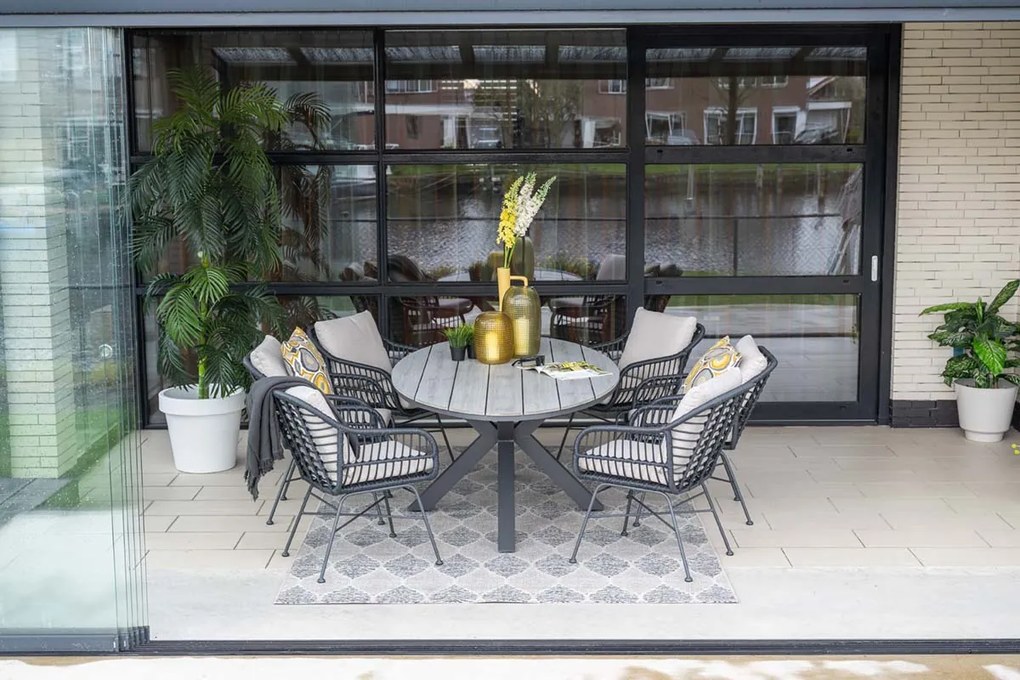 GI Margriet wicker dining tuinstoel - Zwart