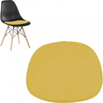 Kussen 41x34,5 Cm Voor Stoel In Scand Fluweel Mosterd - Sklum