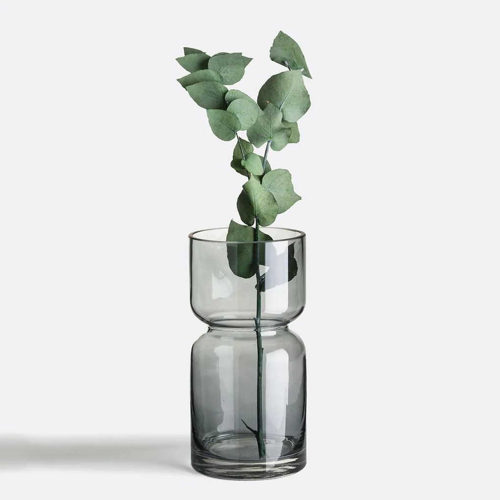 Vaas in smoked glas H22cm, Sinao