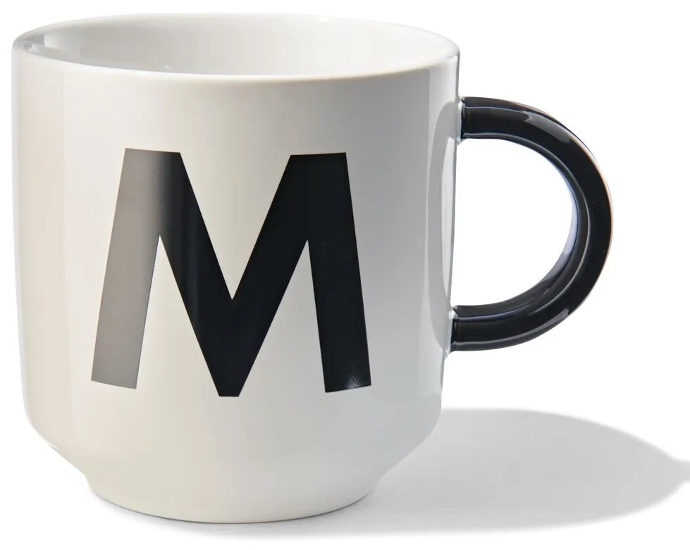 HEMA Mok Aardewerk Wit/zwart 350 Ml - M (wit)