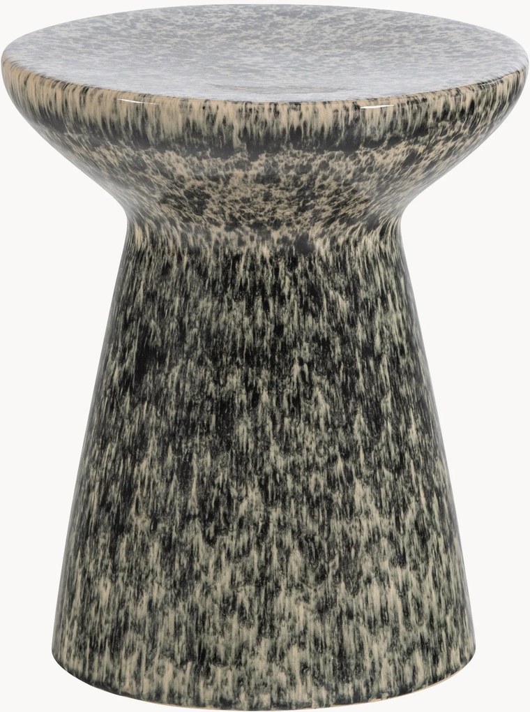 Ronde bijzettafel Fleck van keramiek