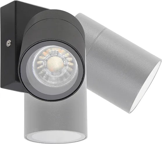 Buitenwandlamp zwart verstelbaar IP44 - Solo
