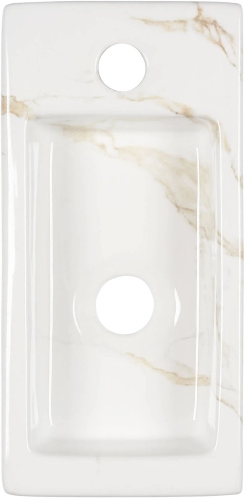 Saqu fontein met kraangat rechts 36x18x9cm Carrara