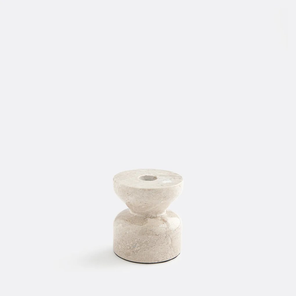 Kandelaar in travertijn H8,5 cm, Ghama