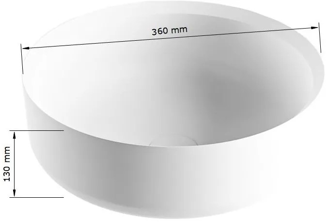 Mondiaz Coss Solid Surface waskom 36cm smag / talc