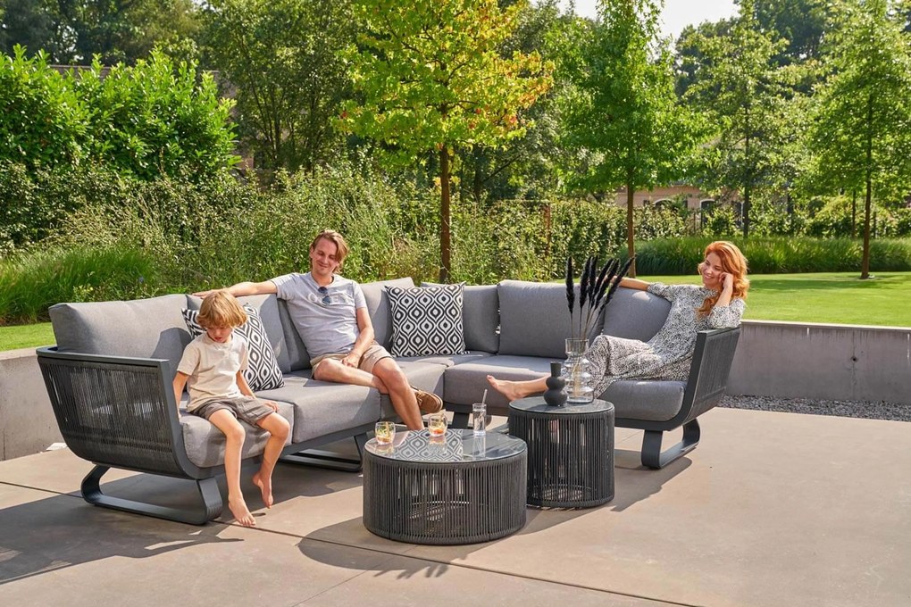 Hoek loungeset 6 personen Rope Grijs  Santika Furniture Santika Corniche