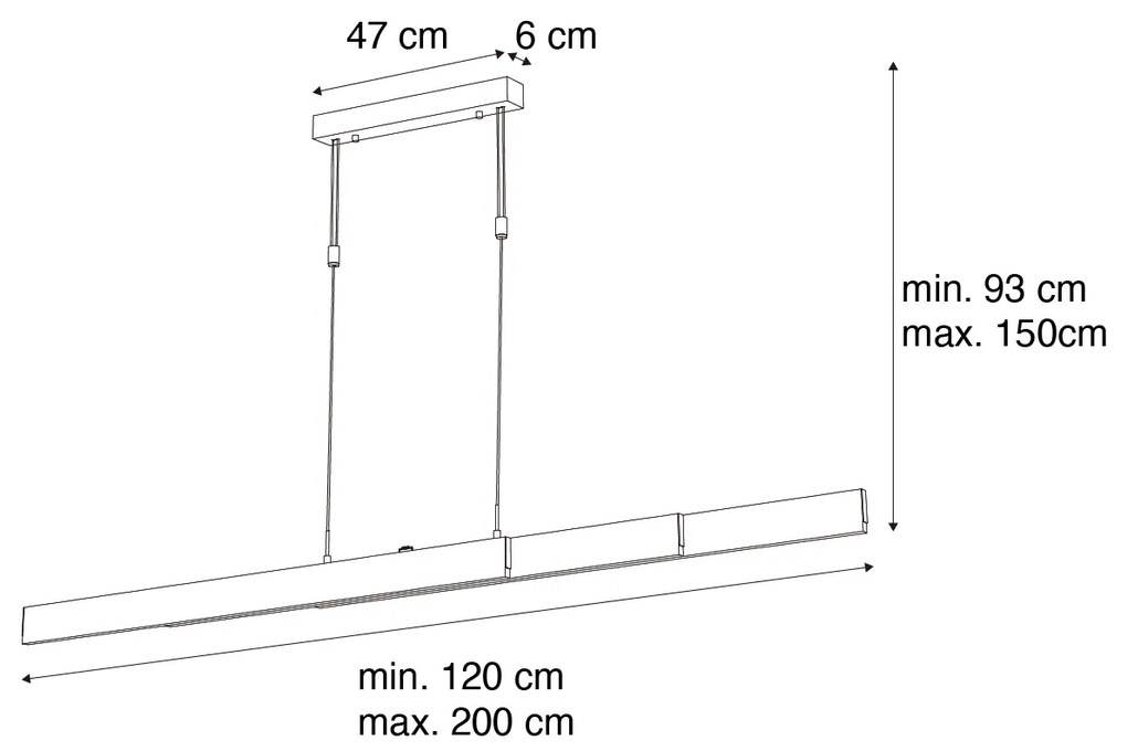 Eettafel / Eetkamer Moderne verstelbare hanglamp donker brons incl. LED dimbaar - Lamba Modern Binnenverlichting Lamp