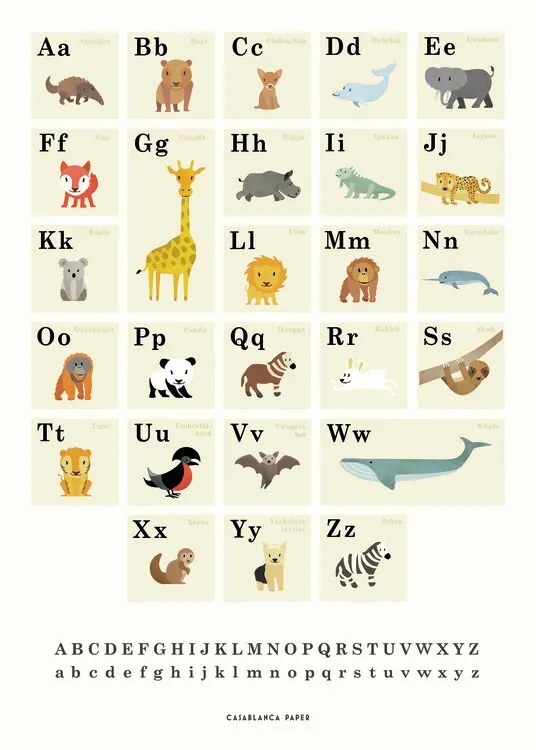 Ilustratie Alphabet Animals, Erik Wintzell