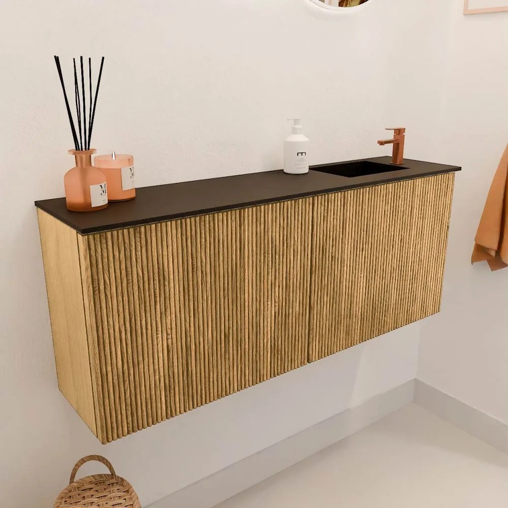 Mondiaz Joya 100cm toiletmeubel oak met wastafel faye rechts 1 kraangat urban