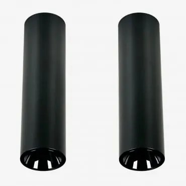 Set Van 2 Ronde Led-opbouwplafondlampen Ø4 Cm In Aluminium Luisiana Warm Wit 2700k & Zwart & 3 W & 38º - Sklum