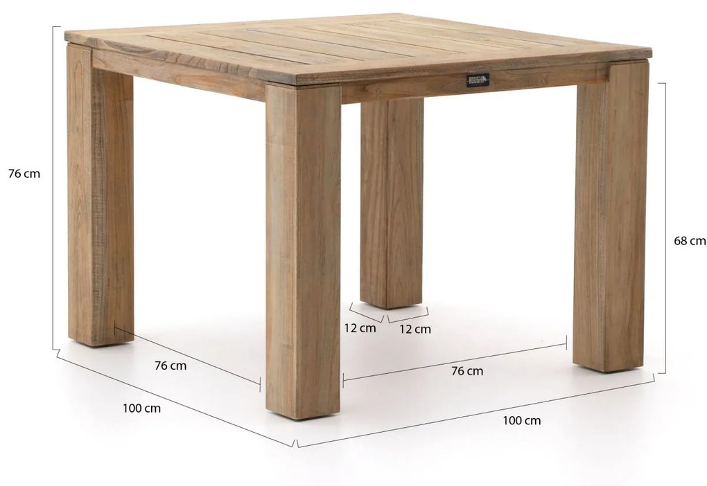Forza Barolo/ROUGH-X 100cm dining tuinset 5-delig