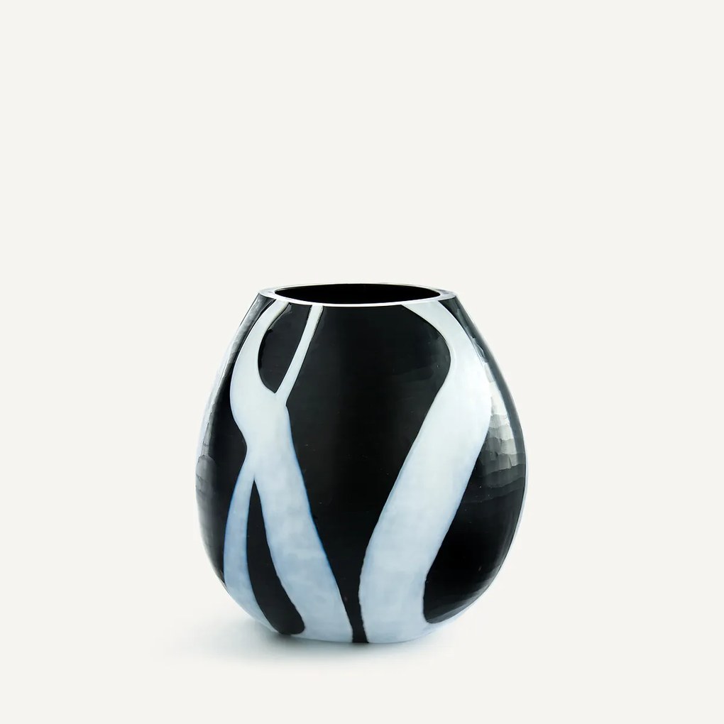 Handgeblazen glazen vaas, H20 cm, Neza