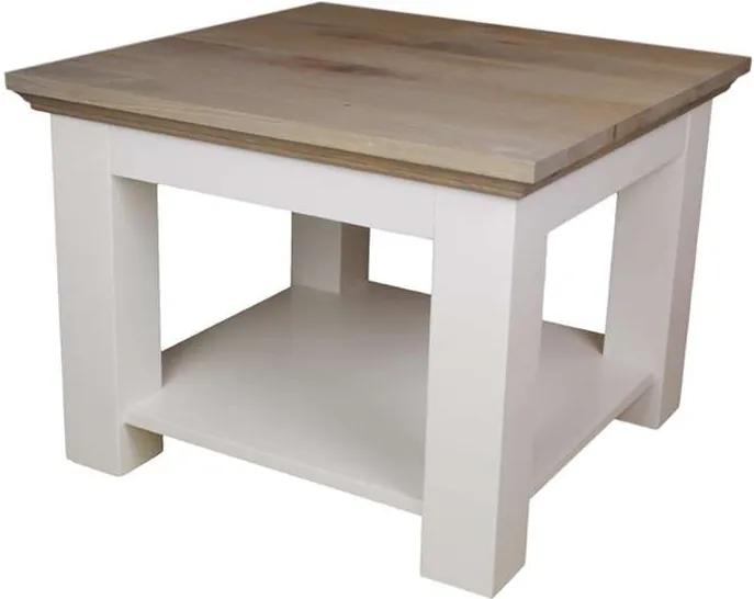 HSM Collection salontafel Provence - grijs eiken/wit - 60x60x45 cm - Leen Bakker