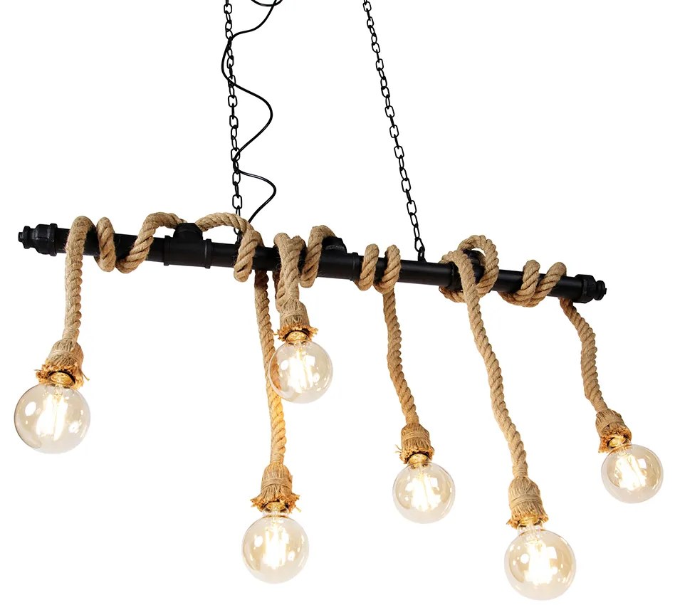 Smart hanglamp zwart 6-lichts incl. Wifi G95 - Plural