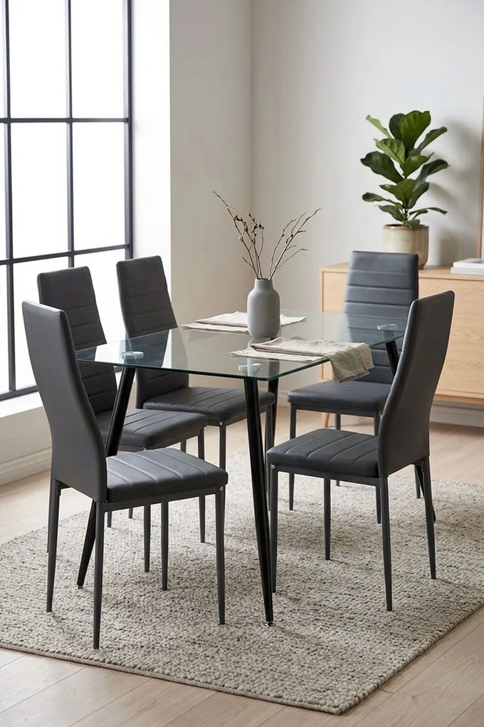 Set 4 Lauter Kunstlederen Stoelen