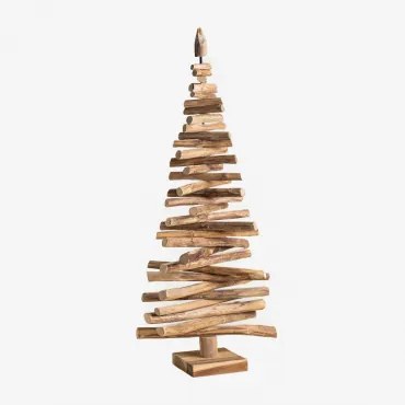 Jingle Teak Houten Kerstboom Donkerbruin Hout & ↑120 Cm - Sklum