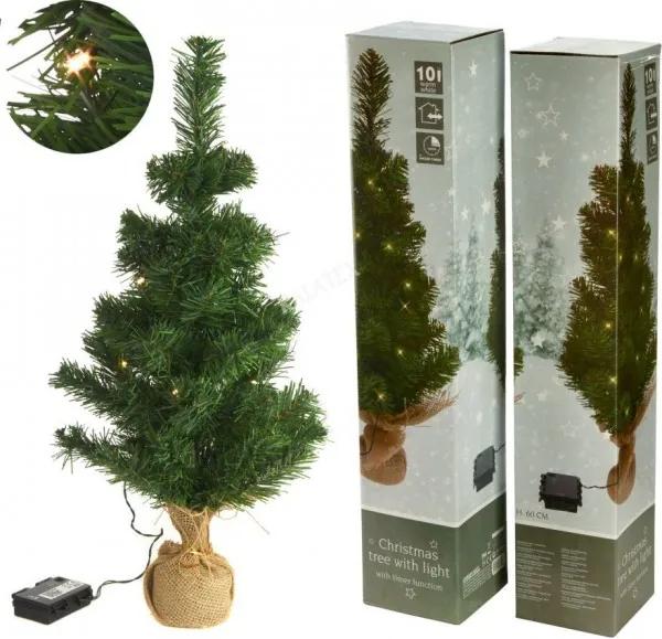 Kerstboom 60 Cm Met 10 LED-Lampjes Warm Wit