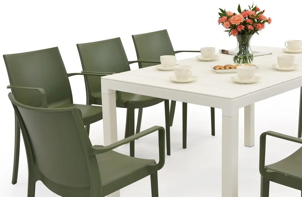 King/Victoria tuinset wit en groen voor 8 personen Bica