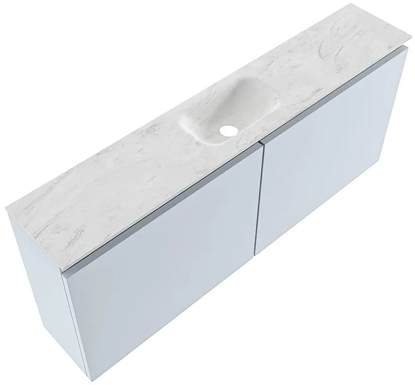 Mondiaz Ture DLux toiletmeubel 120cm clay met wastafel opalo midden met kraangat