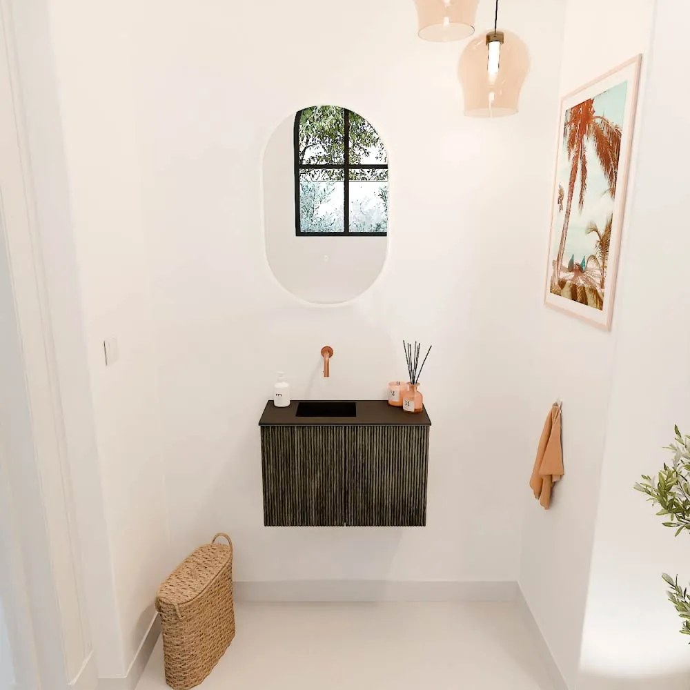 Mondiaz Joya 60cm toiletmeubel shadow met wastafel faye links zonder kraangat urban