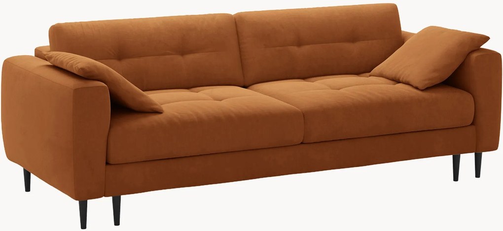 Fluwelen slaapbank Lazio (3-zits) met opbergruimte, B 242 cm