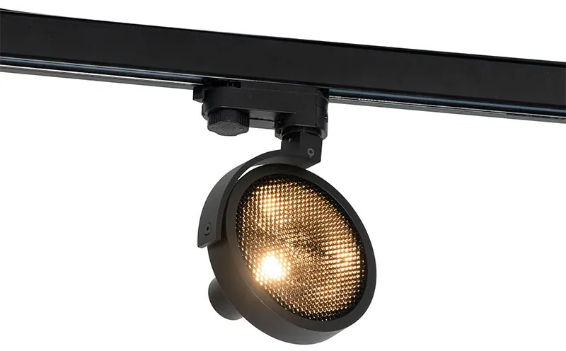 RailSpot / Opbouwspot / Plafondspot zwart voor 3-fase rail GU10 111mm - 3-Phase Master Honey Modern GU10 rond Binnenverlichting Lamp