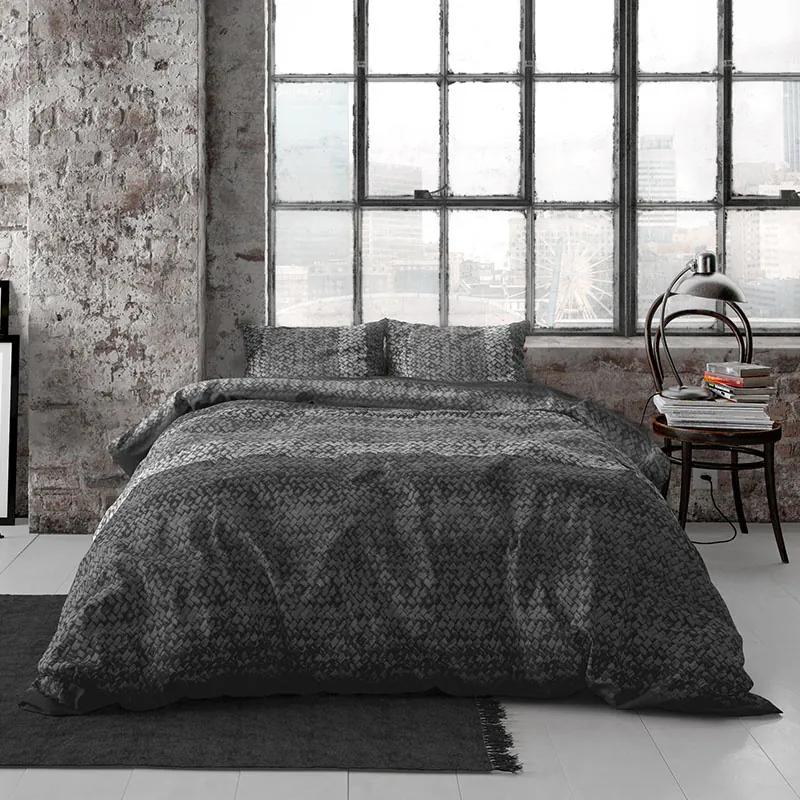 DreamHouse Bedding Gradient Knits - Verwarmend Flanel - Antraciet Lits-jumeaux (240 x 200/220 cm + 2 kussenslopen) Dekbedovertrek