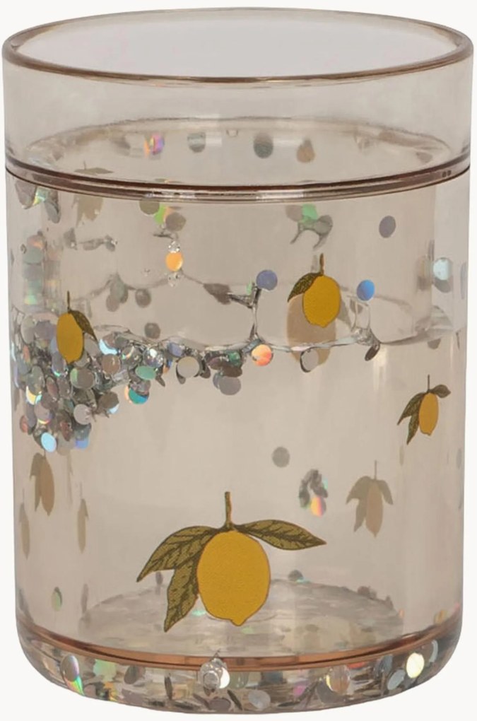 Kindertumblers Lemon met glitter, 2-delig