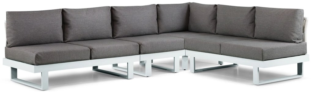 Hoek loungeset 6 personen Aluminium Wit  Lifestyle Garden Furniture Lorenzo