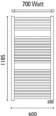 Mueller Jiro elektrische radiator mat zwart 118.5x60cm 700W