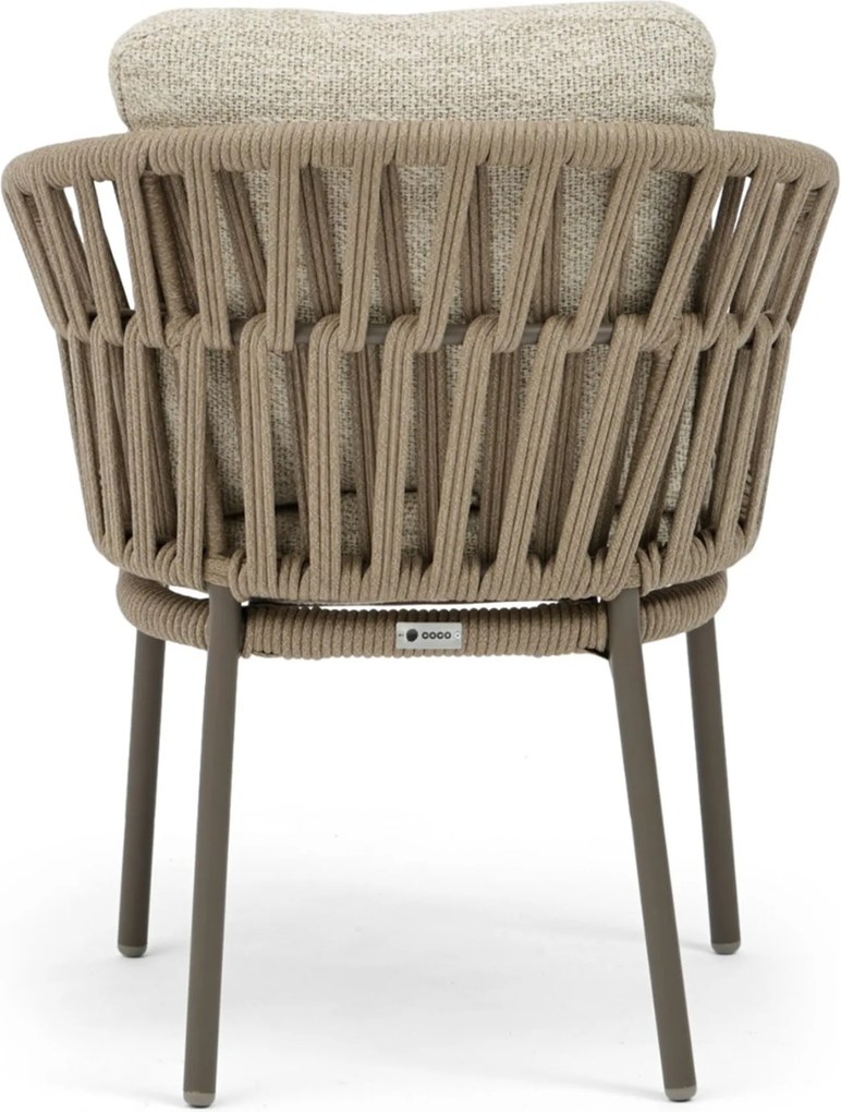 Tuinset Ronde Tuintafel 6 personen 158 cm Rope Zand/Beige Coco Viento/Trino