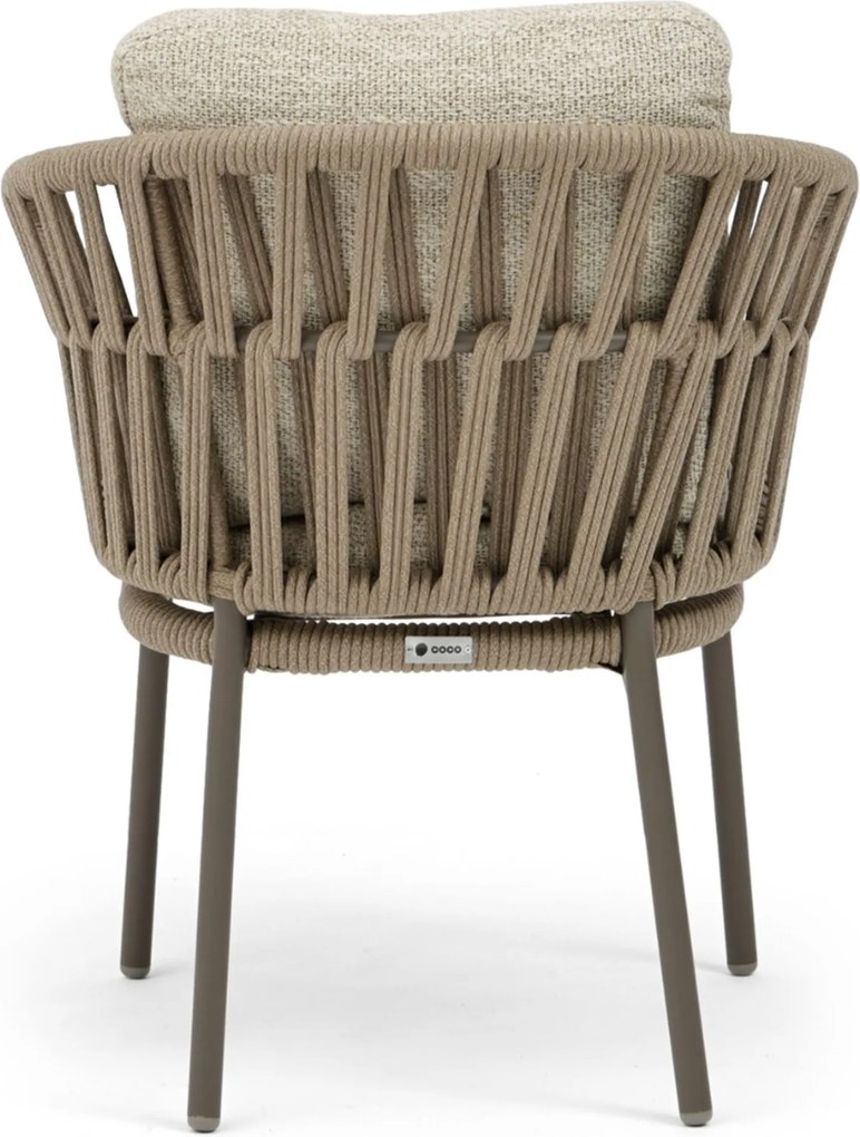 Tuinset Ronde Tuintafel 6 personen 180 cm Rope Zand/Beige Coco Viento/Fungo