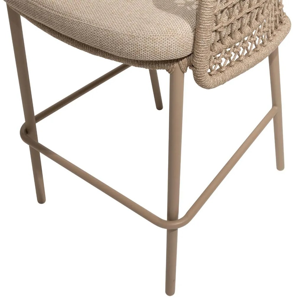 4 Seasons Outdoor Tramonti bar stoel latte SALE Tuinstoel beige weerbestendig