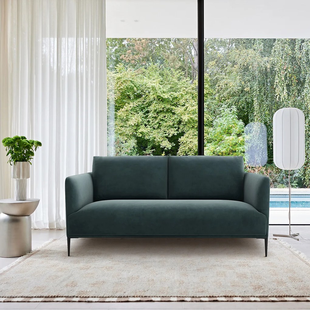 3-zits compacte bank in fluweel, Oscar, ontwerp Emmanuel Gallina