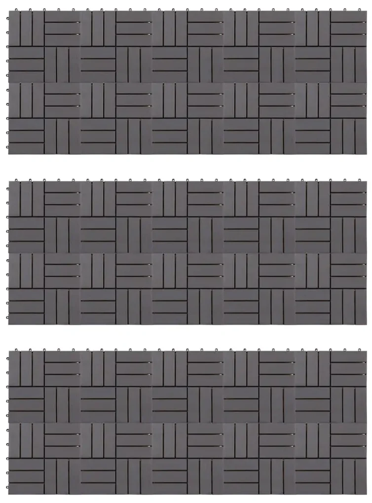 vidaXL Terrastegels 30 st 30x30 cm massief acaciahout greywash