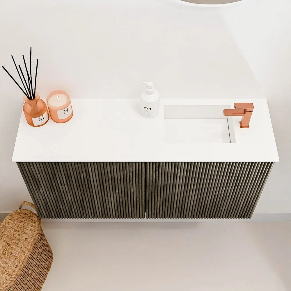 Mondiaz Joya 80cm toiletmeubel shadow met wastafel faye rechts 1 kraangat talc