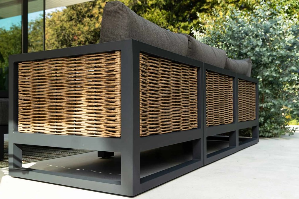 Hoek loungeset 5 personen Aluminium/wicker Grijs Santika Furniture Santika