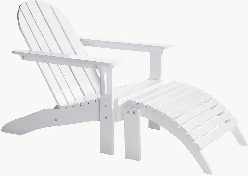 Handgemaakte tuindeckstoel Adirondack van mahoniehout met poef