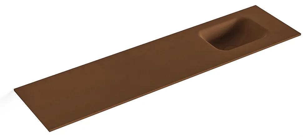 MONDIAZ LEX Rust solid surface inleg wastafel voor toiletmeubel 120cm. Positie wasbak rechts