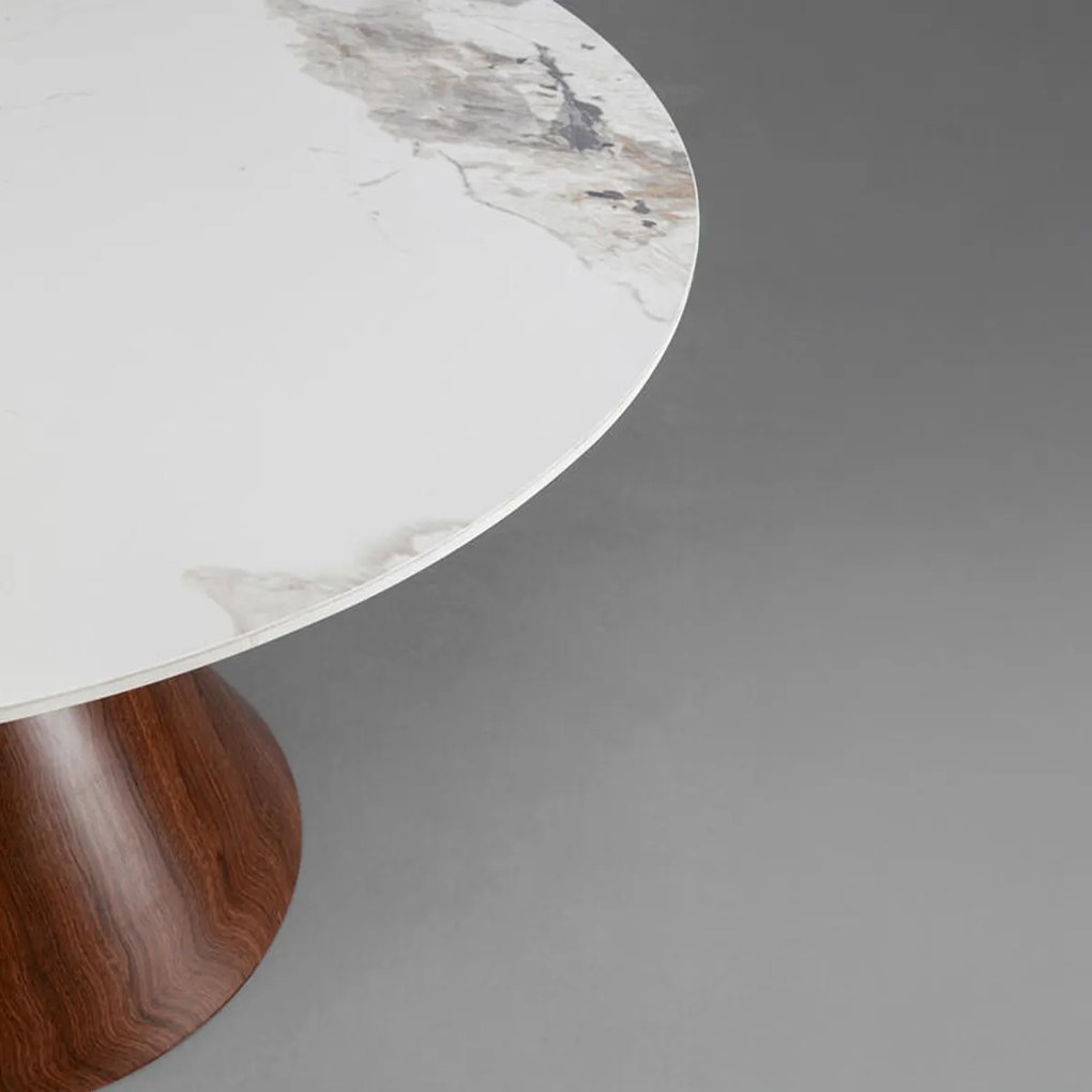 Ronde Eettafel Marmerlook 120 - 120 X 120cm.